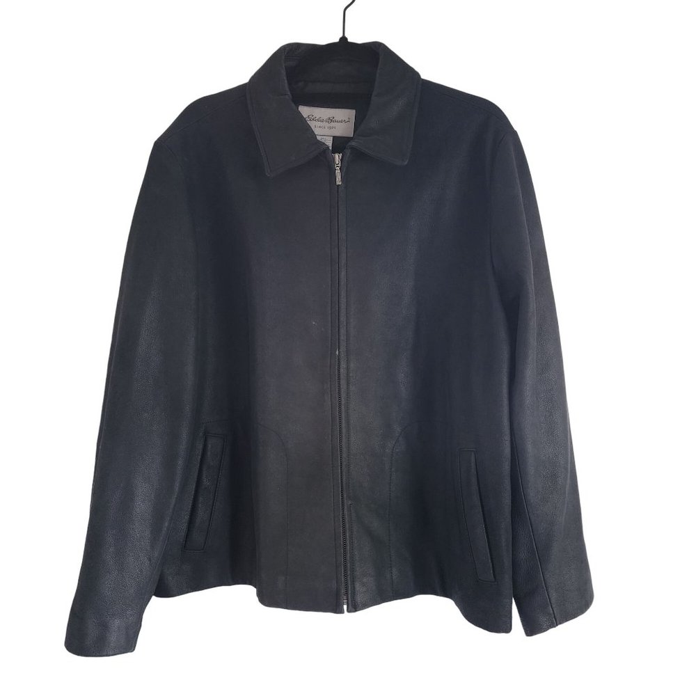 Vintage Eddie Bauer Black Leather Jacket Womens